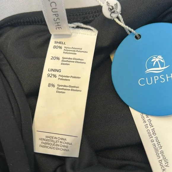 Cupshe V Neck Shirring One Piece Swimsuit-Size M  NWT - Picture 5 of 7